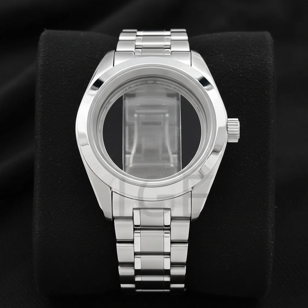 38mm Polished Explorer Watch Case Sapphire 10Bar for NH35 36 34 38 PT5000 ETA2824 SW200