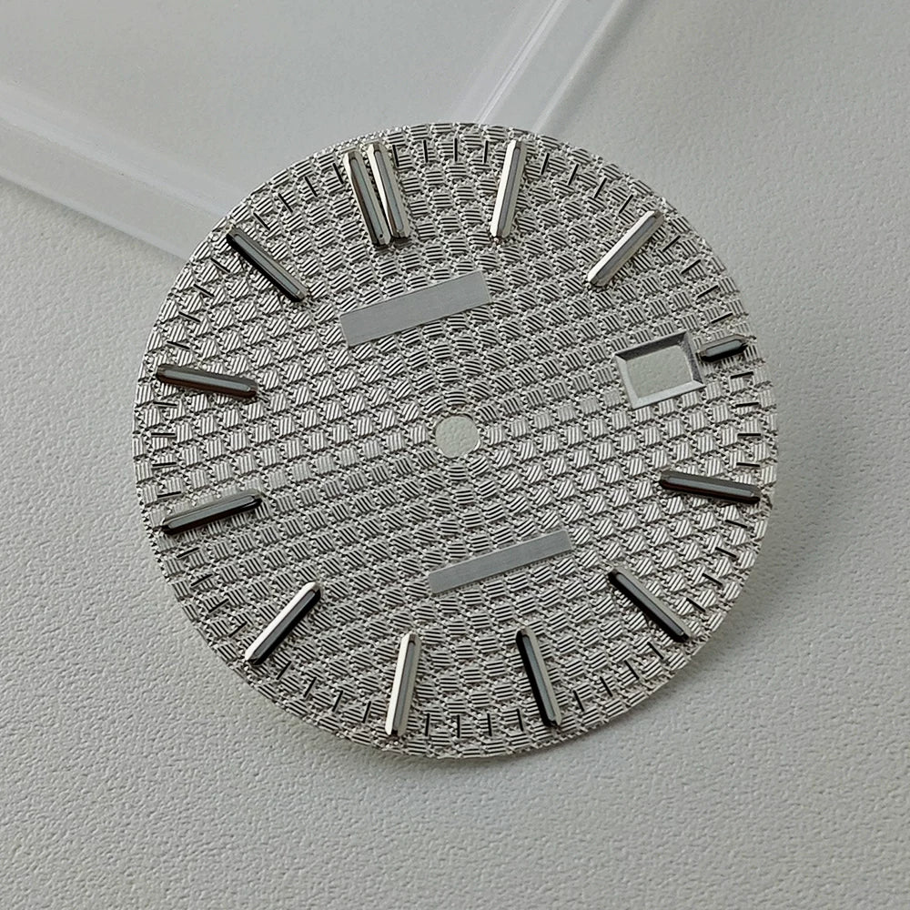 Full Sterile 31.8mm Waffle Dial green luminous dial for NH35 mechanical movement PRX Royal Oak AP etc