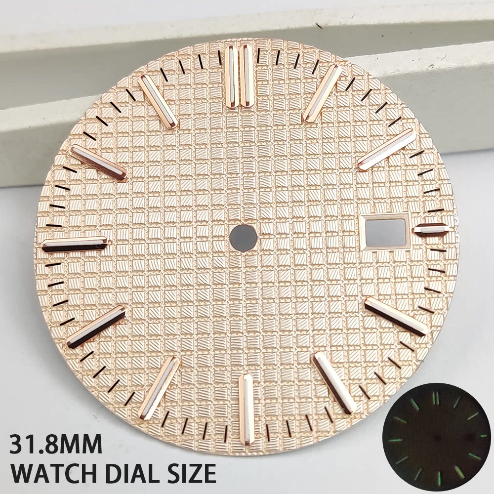 31.8MM Oak Watch Dial Luminous Suitable for NH35A Movement Rose Gold blue green white Prx