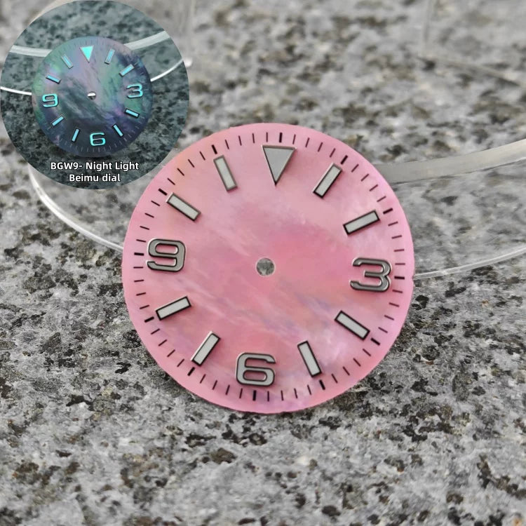 28.5mm MOP Dial For NH35 369 Perpetual Mechanical Watch BGW9 Luminous watch face