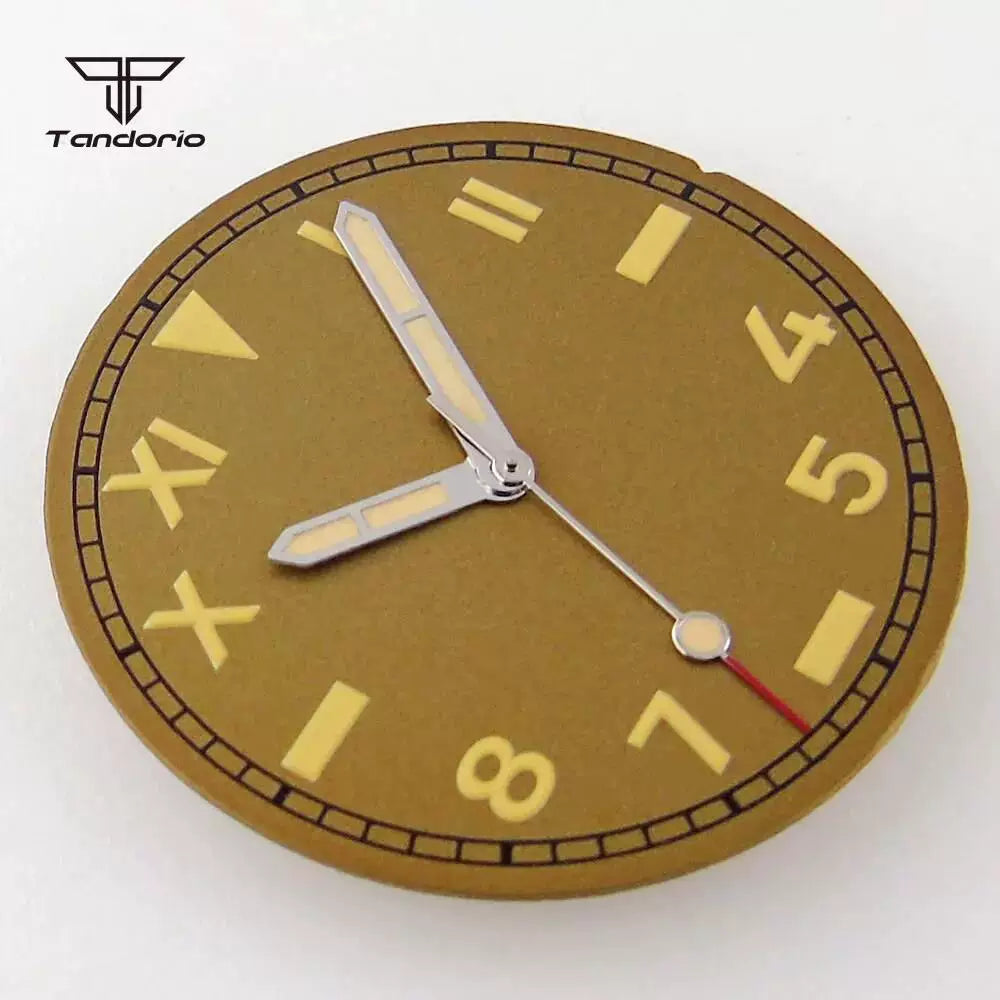 29mm Californian Dial Vintage Roman Number ETA2824 NH35 ST2130 PT MIYOTA Green Lume