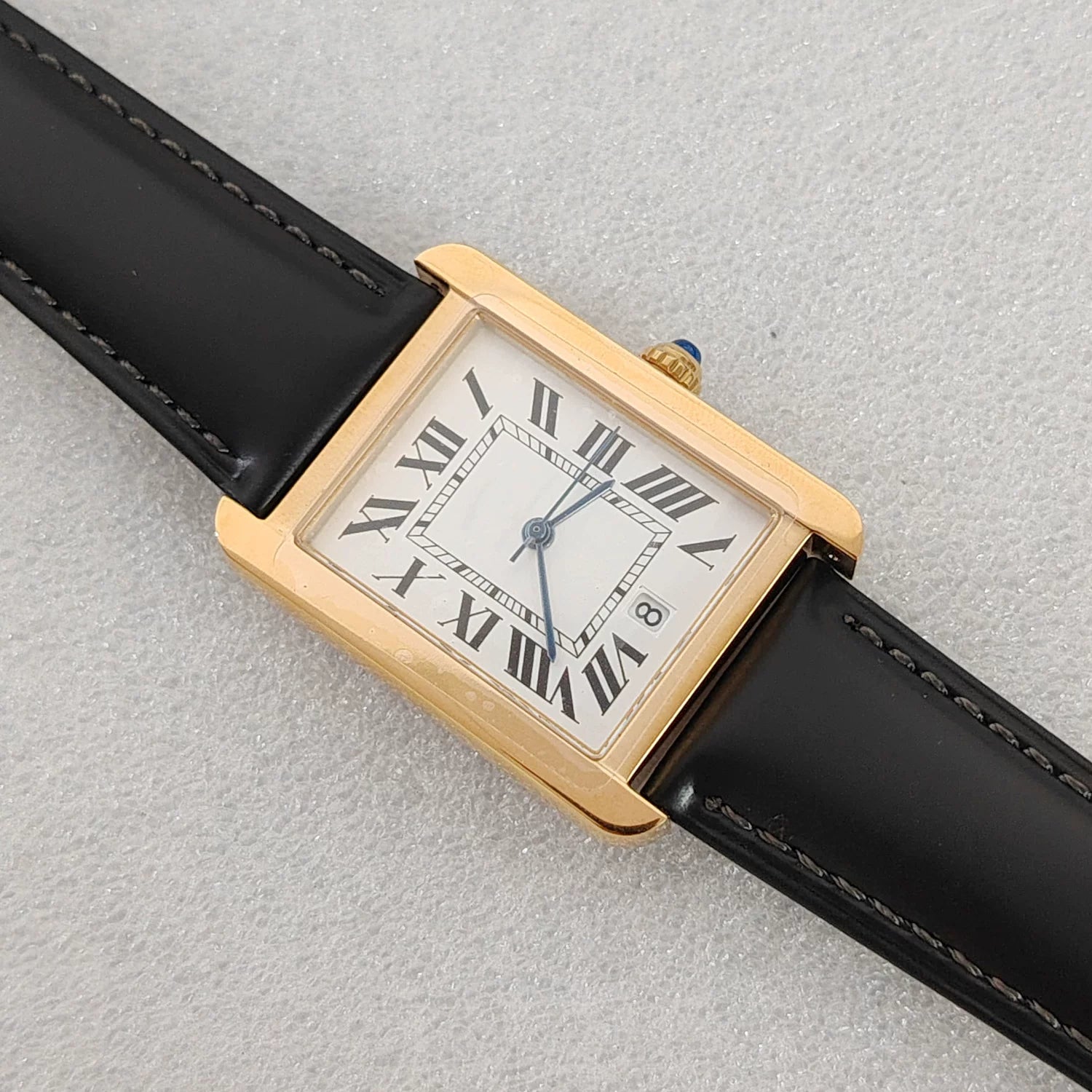 Tank Watch 31mm square retro women's watch stainless steel quartz VJ24 3ATM Mineral Silver Gold