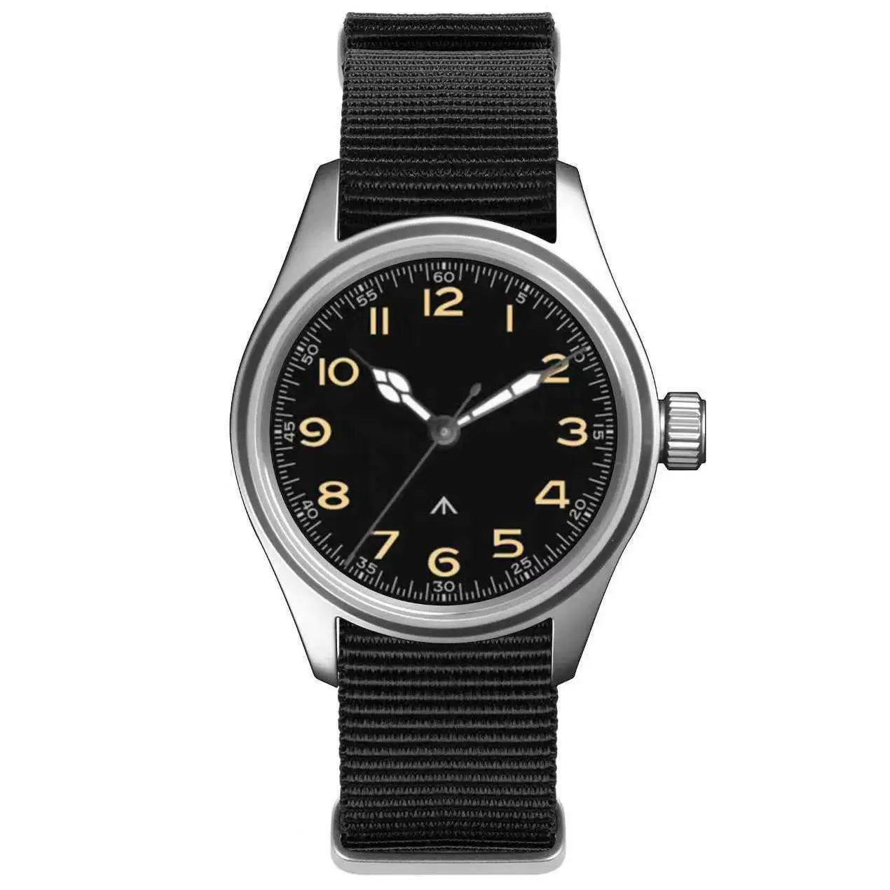 36mm Quartz Titanium Pilot Watch Japanese sweep second movement VH31 sapphire 10Bar