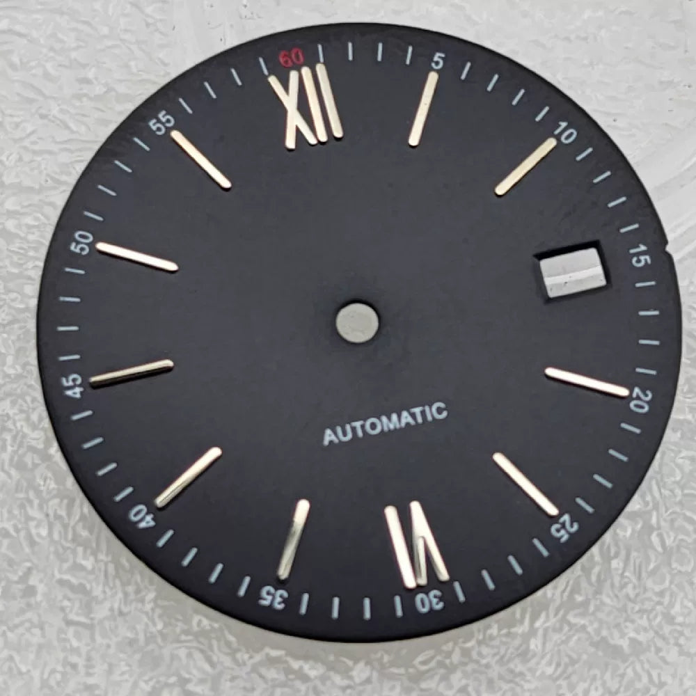 31MM Dial For Seiko NH35 Movement non-luminous Roman Numerals 0.4mm Thick