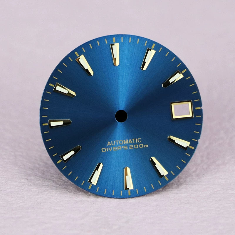 Premium GS Dial 28.5mm Fits NH35 Movement Blue Lume Refractive Stripe Surface