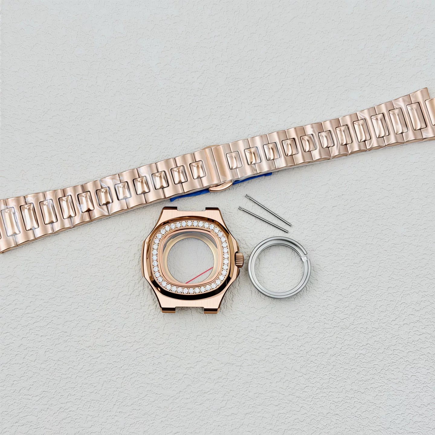 New 35MM Nautilus Watch Case Men / Women Diamond bezel NH05 AUTOMATIC Sapphire for 22.3MM Dial