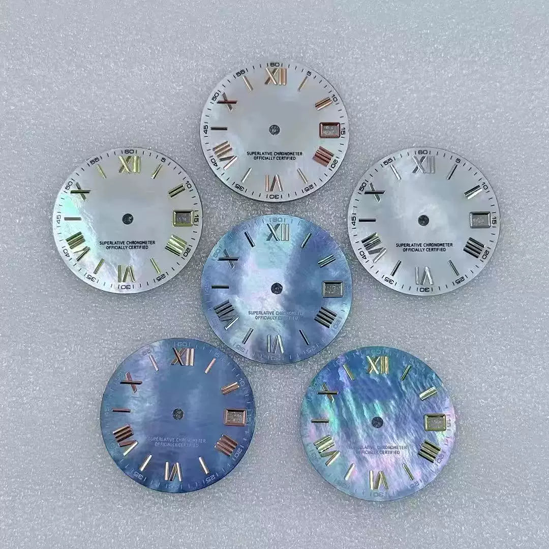 MOP Dial Mother of Pearl Roman Number Marker Modified Accessories 28.5mm for NH35 Movement