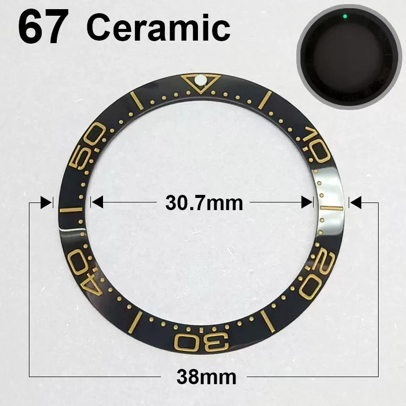 Ceramic Bezel For 42MM Seamaster Case diameter 38mm * 30.7mm