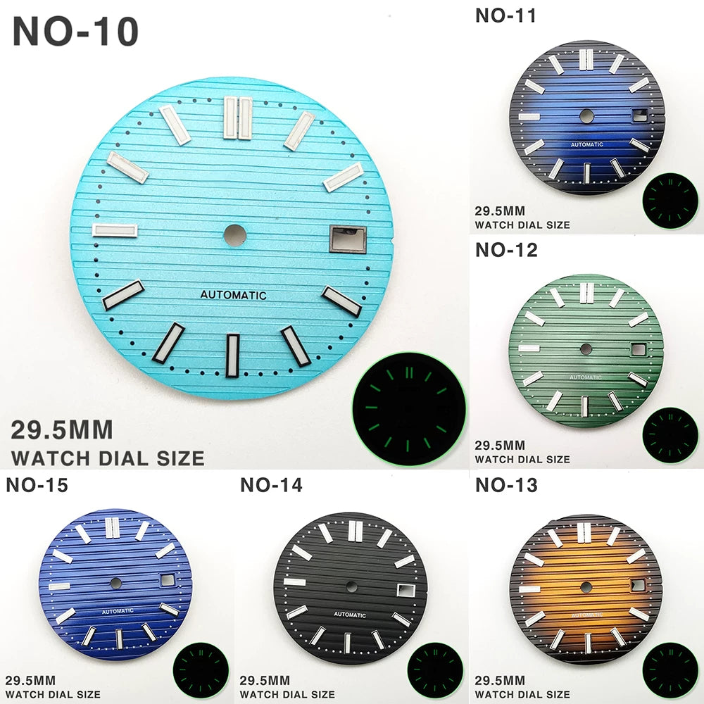 29.8MM Nautilus Dial for Miyota 8215 ETA 2836 2813 green luminous watch part