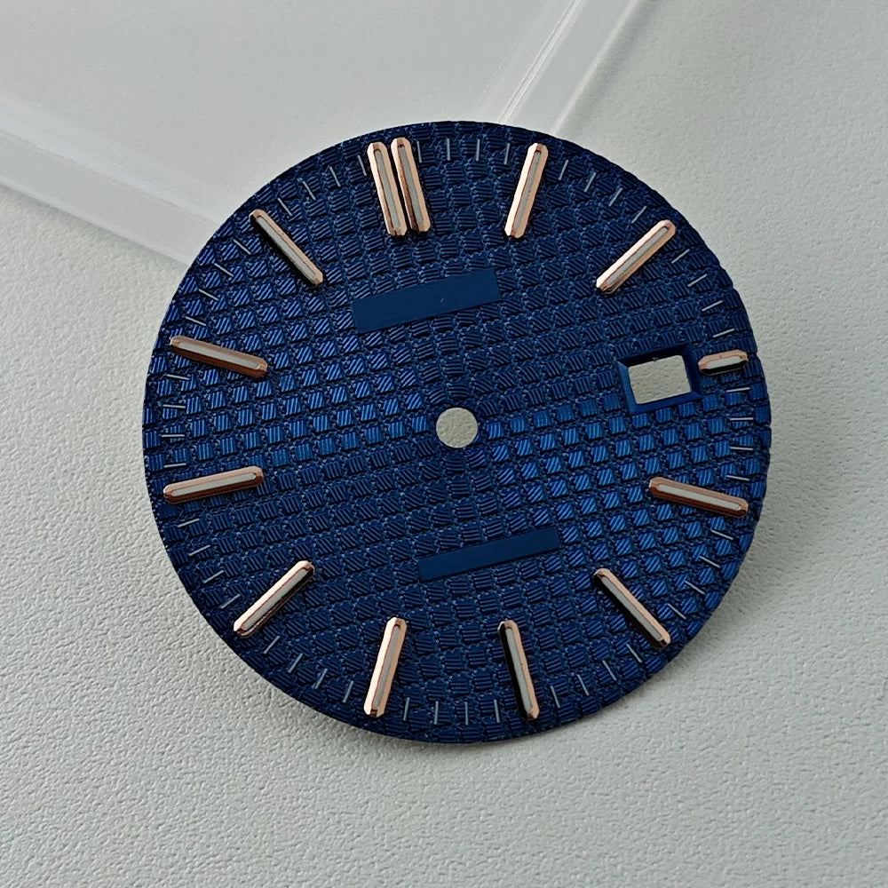 Full Sterile 31.8mm Waffle Dial green luminous dial for NH35 mechanical movement PRX Royal Oak AP etc