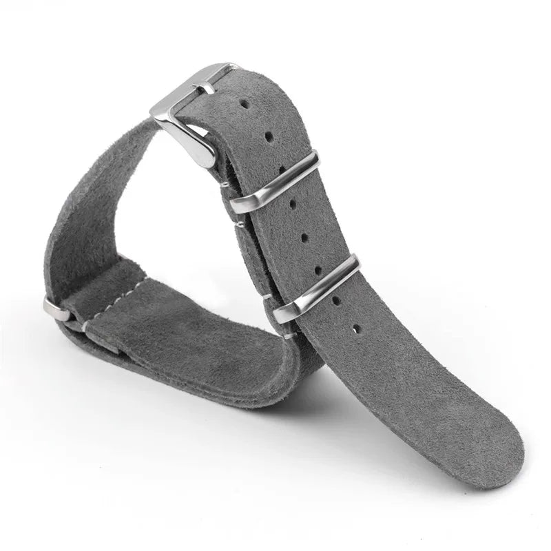 Vintage NATO suede leather strap men's and women's Band 18mm 20mm 22mm 24mm FXD