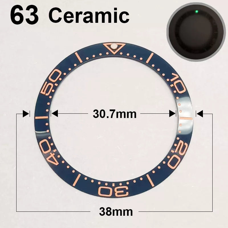 Ceramic Bezel For 42MM Seamaster Case diameter 38mm * 30.7mm