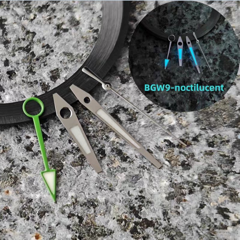 44mm GS Mod Dive Watch Case For NH34 NH35 36 with Tai Chi Bezel BGW9 Lume Sterile Dial Case Hands Ice Blue Luminous Mineral Glass