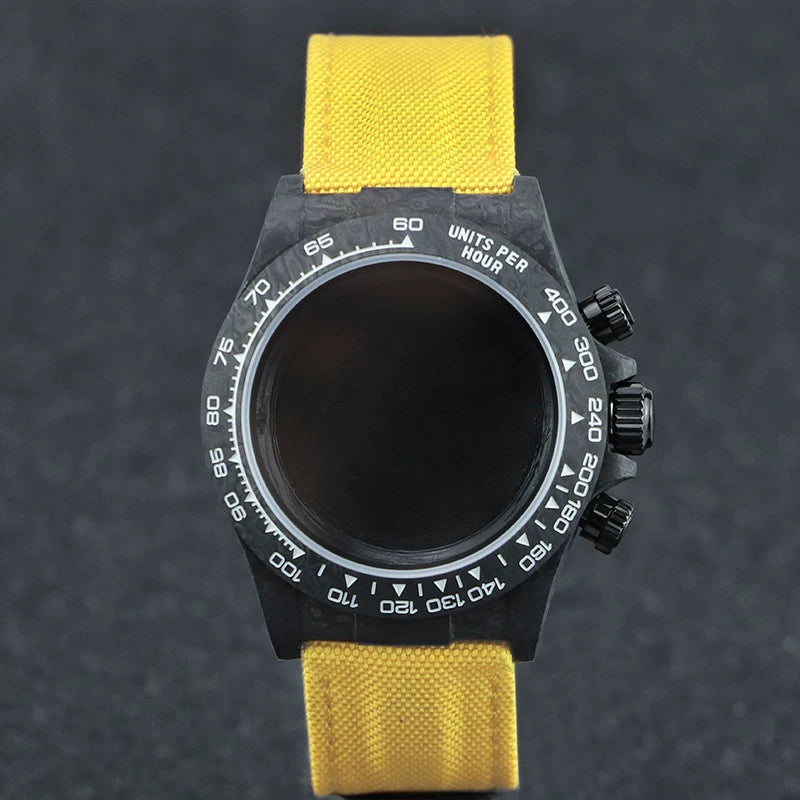 Carbon Fiber Case for VK63 Movement Sapphire Glass 38MM Daytona Mod VK63 VK64 Quartz 4130 AUtomatic