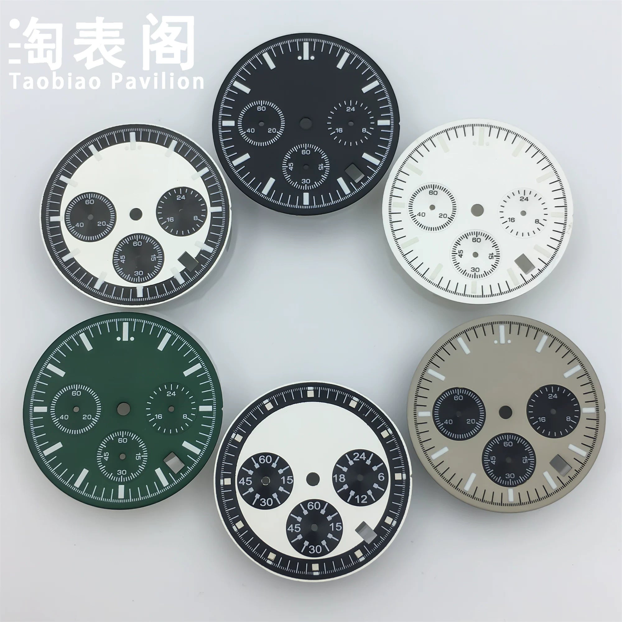 31.5MM Speedmaster Dial hands VK63 Quartz Movement C3 Luminous 6-pin Dial Watch Accessories