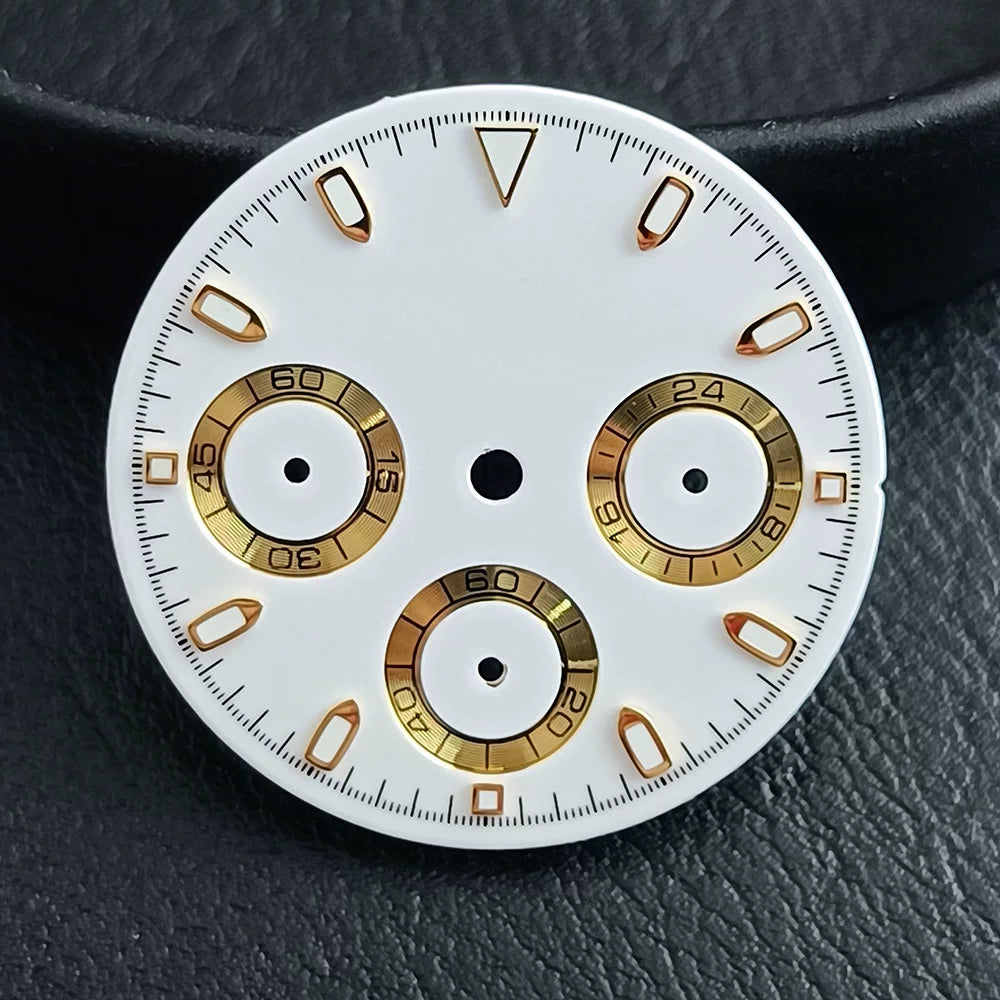 29Mm VK63 Dial luminous suitable for multi-function quartz movement Chronograph and supports customized logo.