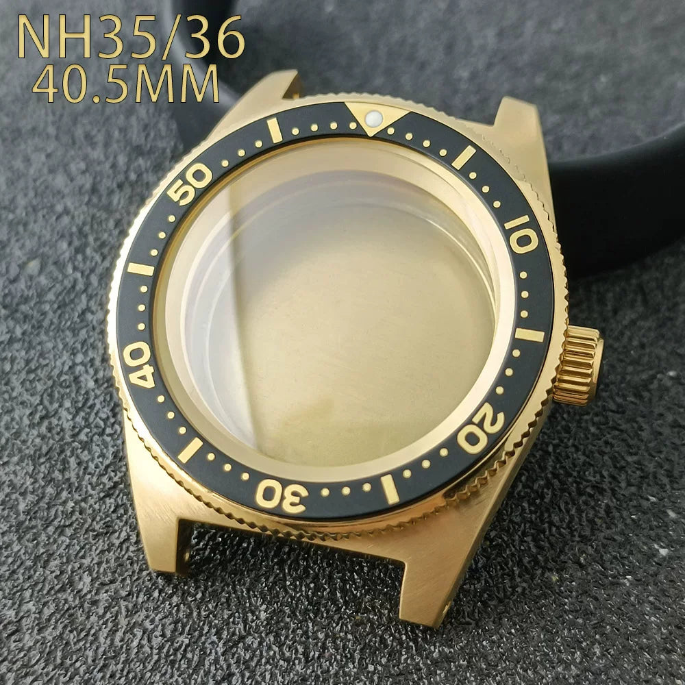 40.5mm 62mas Watch Case Domed Sapphire NH35 NH36 NH34 38 etc 10ATM for 28.5mm Dial