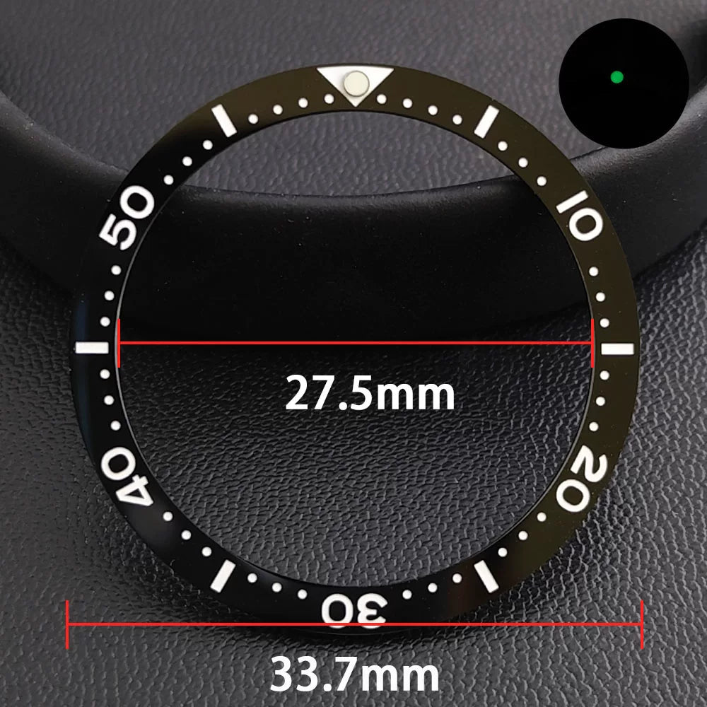 Watch bezel accessories 33.7mm * 27.5mm ceramic ring flat bottom bezel watch replacement accessories Skx13