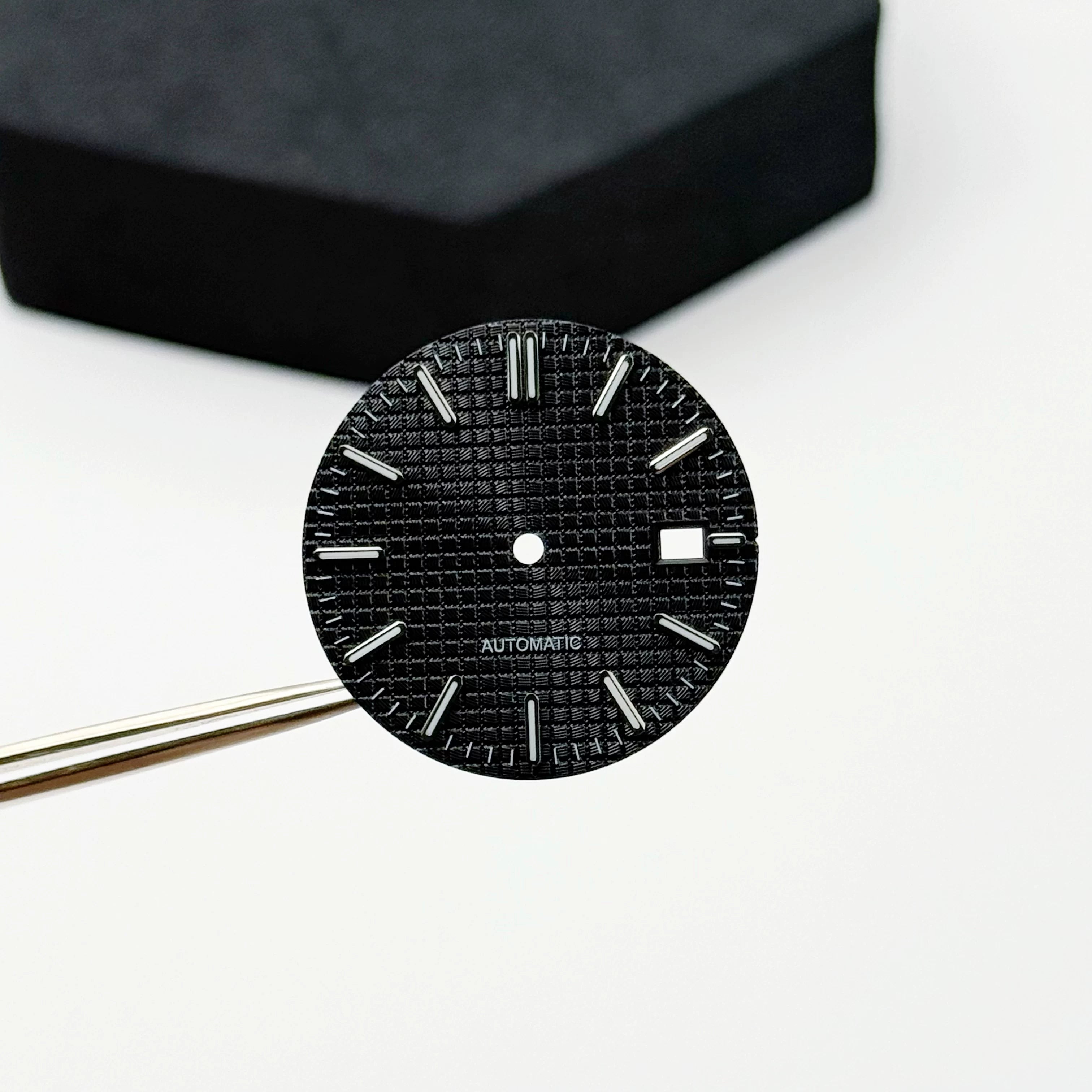 Sterile 31.8MM Waffle dial For nh35 movement green luminous Royal oak Prx watch accessories