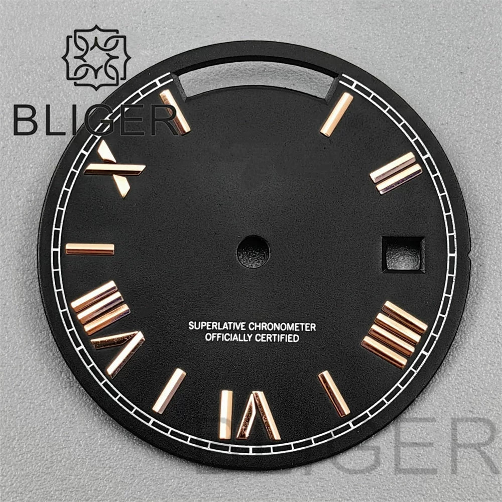 29MM Miyota 8285 Dial Roman numeral Sunburst dual calendar scale dial modified