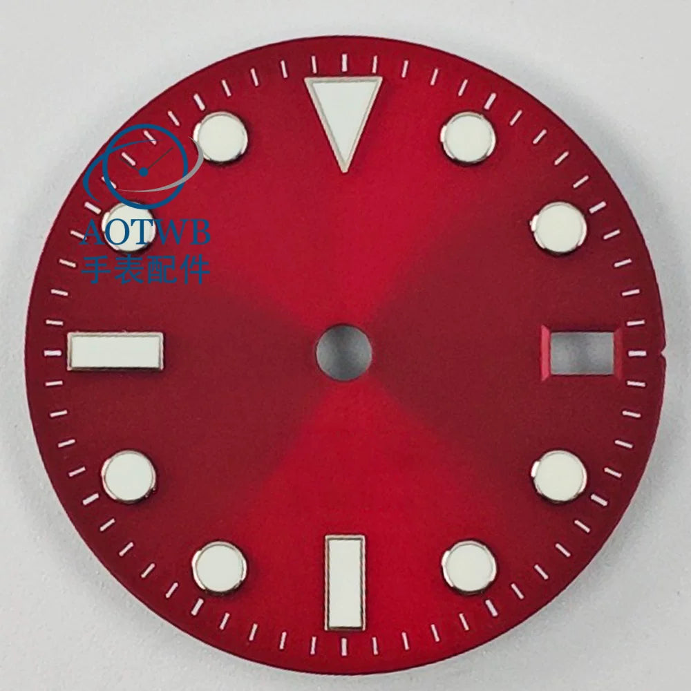 28.5MM Submariner Dial sunburst Blue luminous NH35 NH34 ETA2824 PT5000 Miyota8215 ST2130