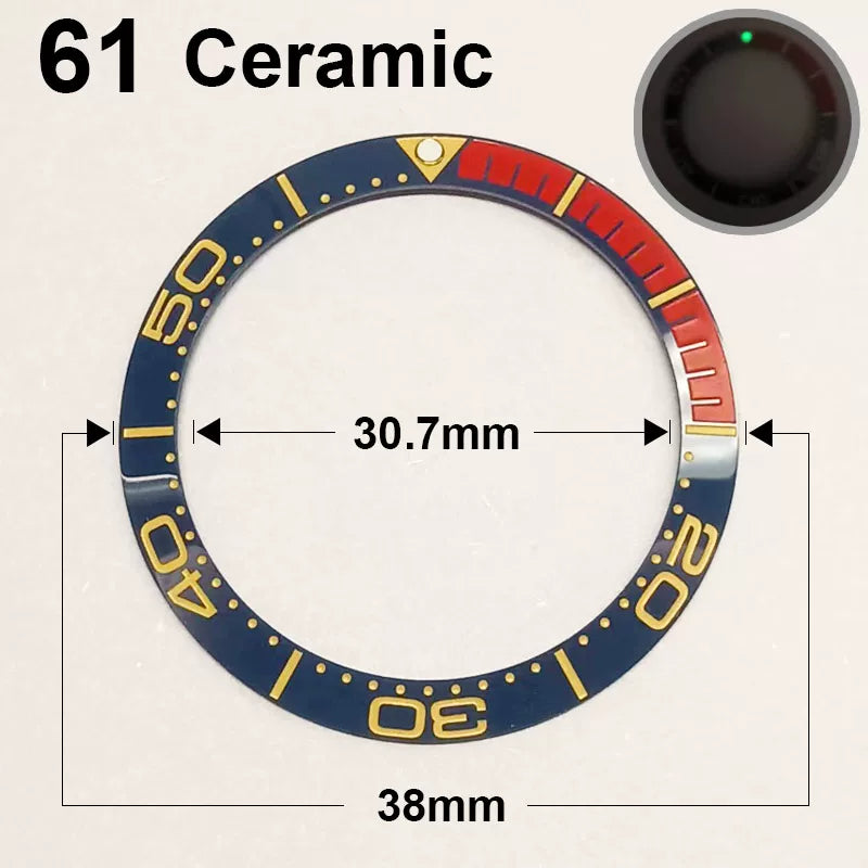 Ceramic Bezel For 42MM Seamaster Case diameter 38mm * 30.7mm