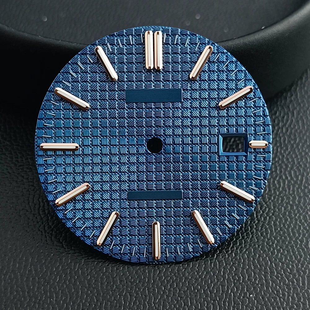 31.8mm Waffle Watch Dial no logo Sterile Green luminous for NH35/NH36 custom logo Available Prx