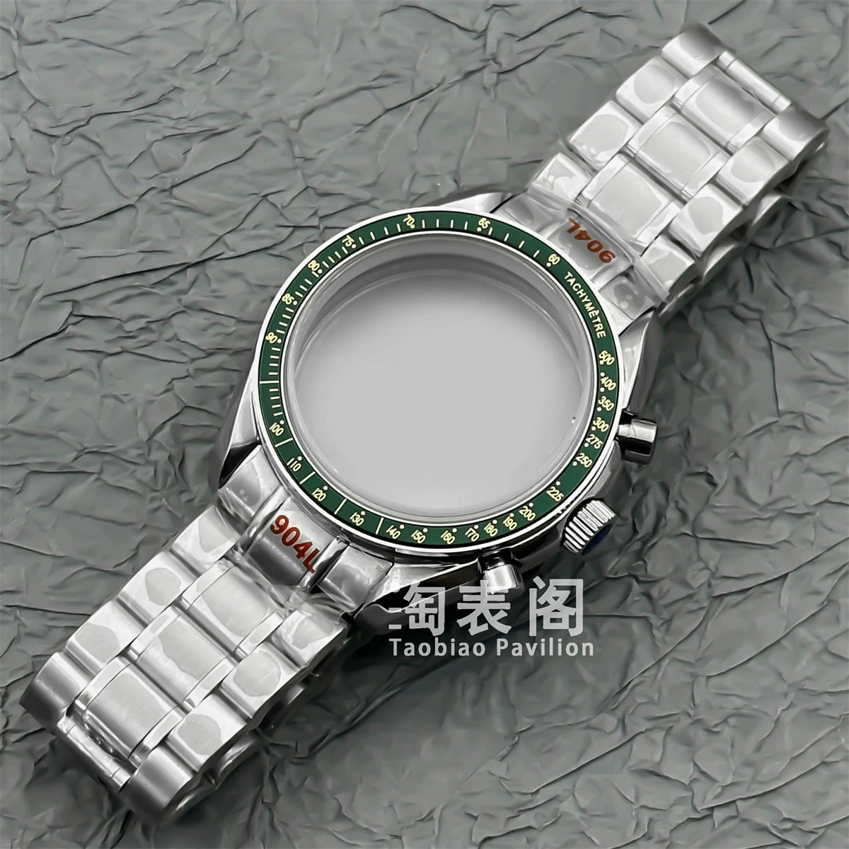 Mineral Crystal Speedmaster Watch Case 40mm Stainless Steel Polished VK63 Movement Domed 5ATM