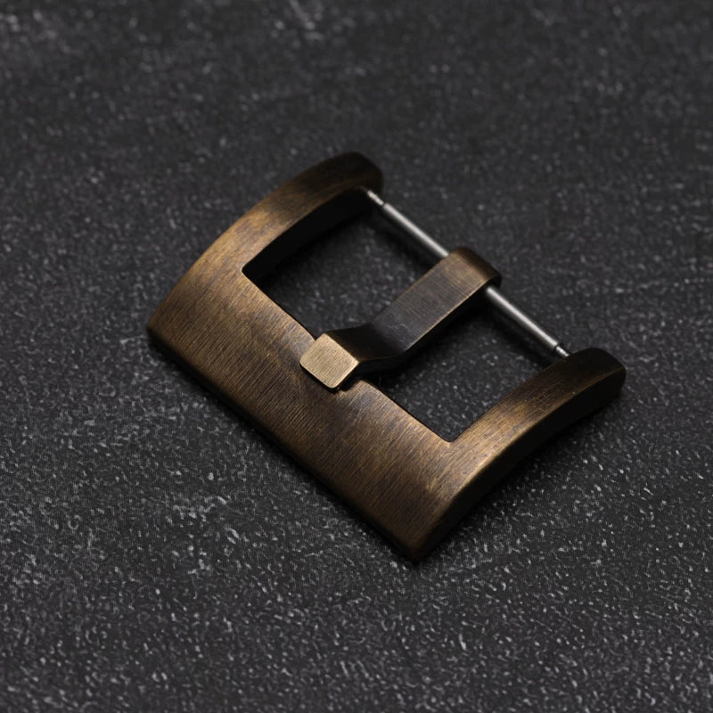 Solid Bronze Buckle Brass 18mm 20mm 22mm 24mm Vintage Oxidized Aged