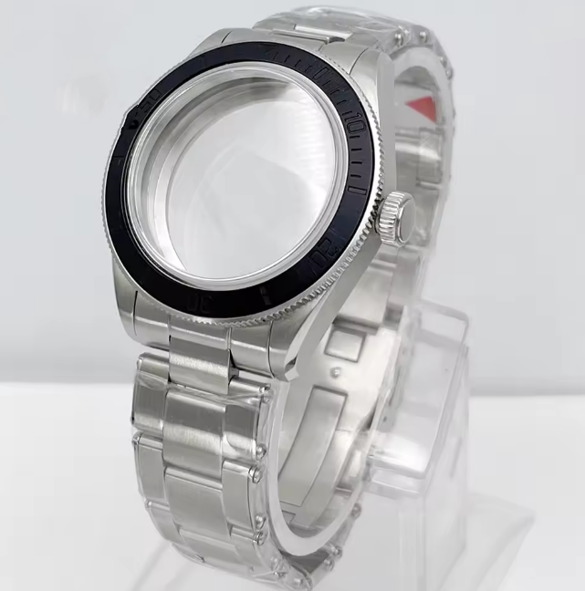 39MM BB58 Watch Case with Oyster Bracelet dome sapphire glass case for NH35NH36ETA2824 movement