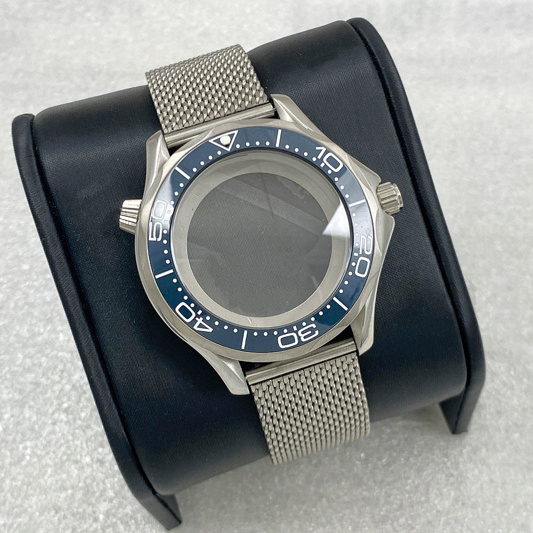 41mm改造シーマスター300ケースメッシュベルトサファイアガラスNH35ムーブメントに適合ステンレススチールケース