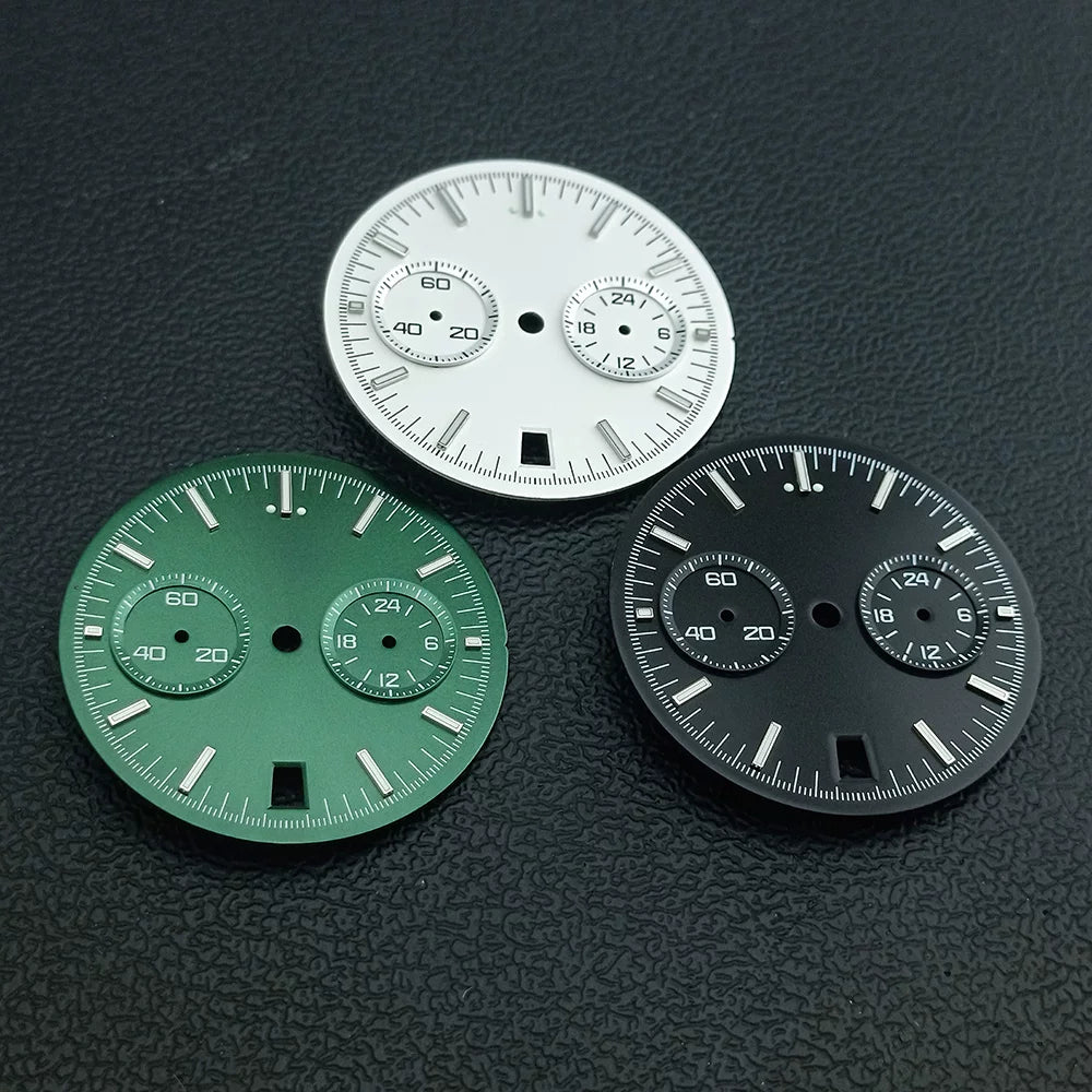 Speedmaster Dila 32.5mm two-eye luminous for VK64 quartz movement Chronograph Customizable vk64 hands