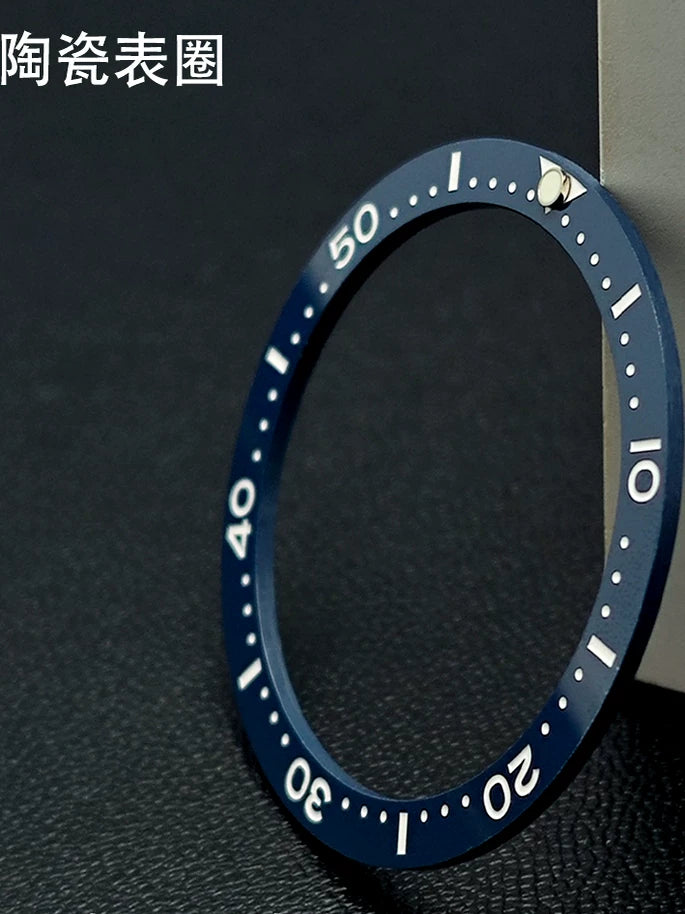 SKX13 Bezel incert Watch accessories 33.7 * 27.5MM high-quality flat-bottomed ceramic ring Digital scale ring Ceramic ring