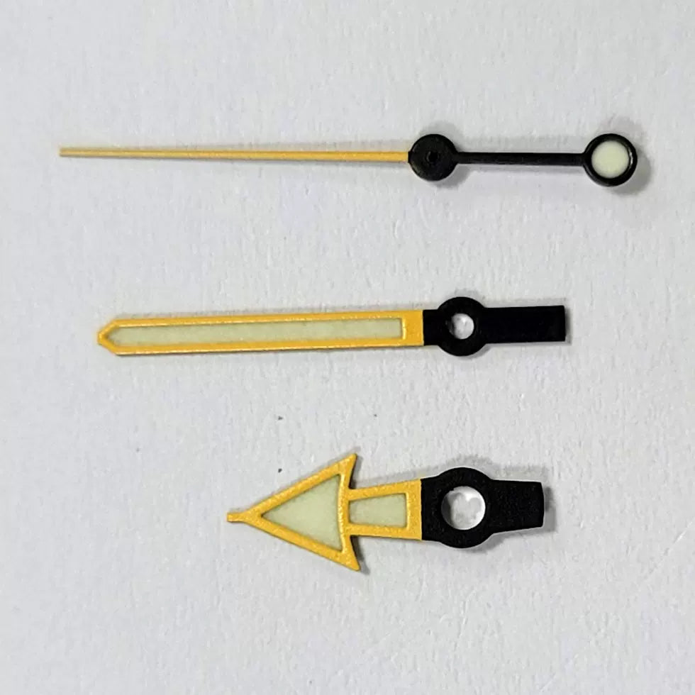 Gold SKX007 hands Japan C3 green luminous yellow edge for NH35/NH36/7S movement