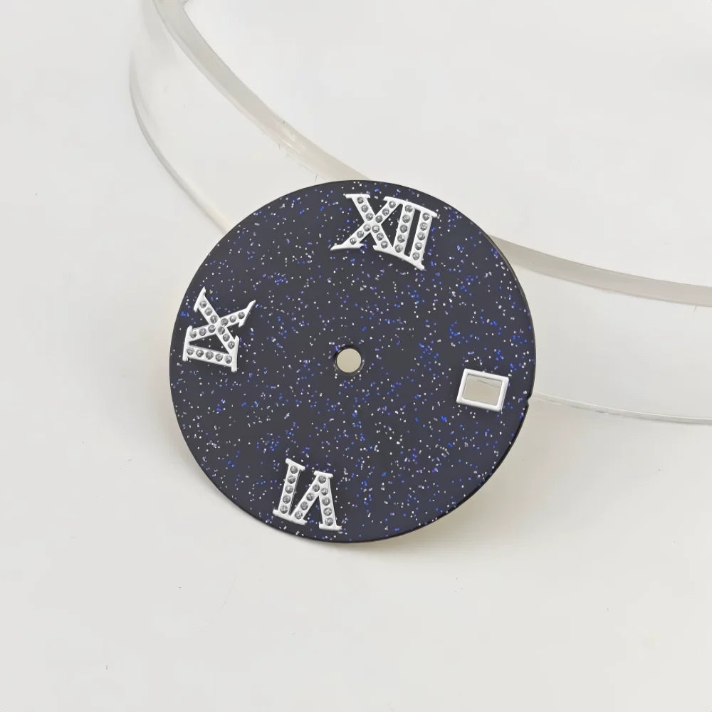 NH35 Starry dial enamel surface blue gold sand NH36/4R35 mechanical watch watch accessories size 28.5mm