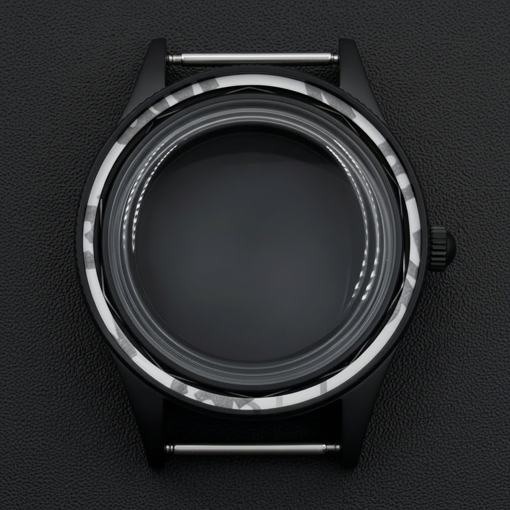 40mm PVD black Fifty Fathom Watch Case matte sandblasted Ceramic Bezel NH35 34 36 38 etc PT5000 ETA 2824 Miyota8215 movement 10Bar Sapphire