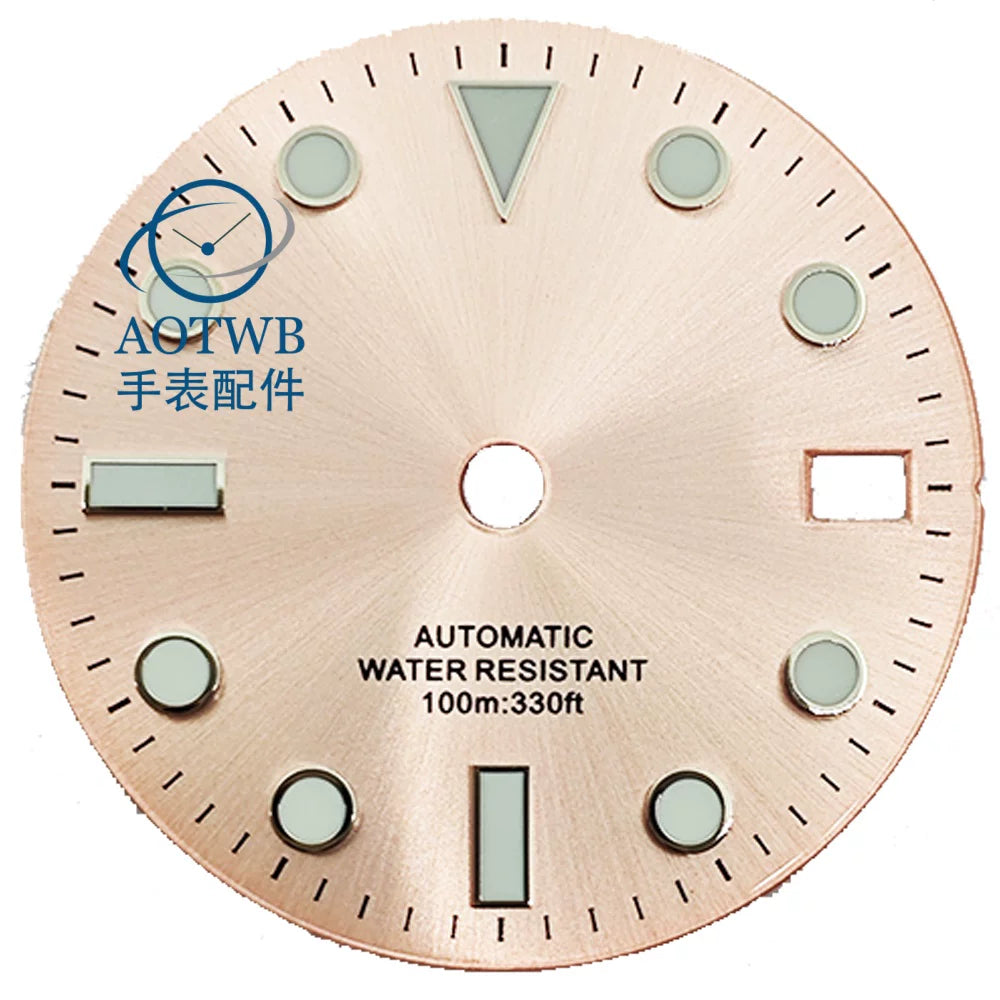 28.5MM Submariner Dial sunburst Blue luminous NH35 NH34 ETA2824 PT5000 Miyota8215 ST2130