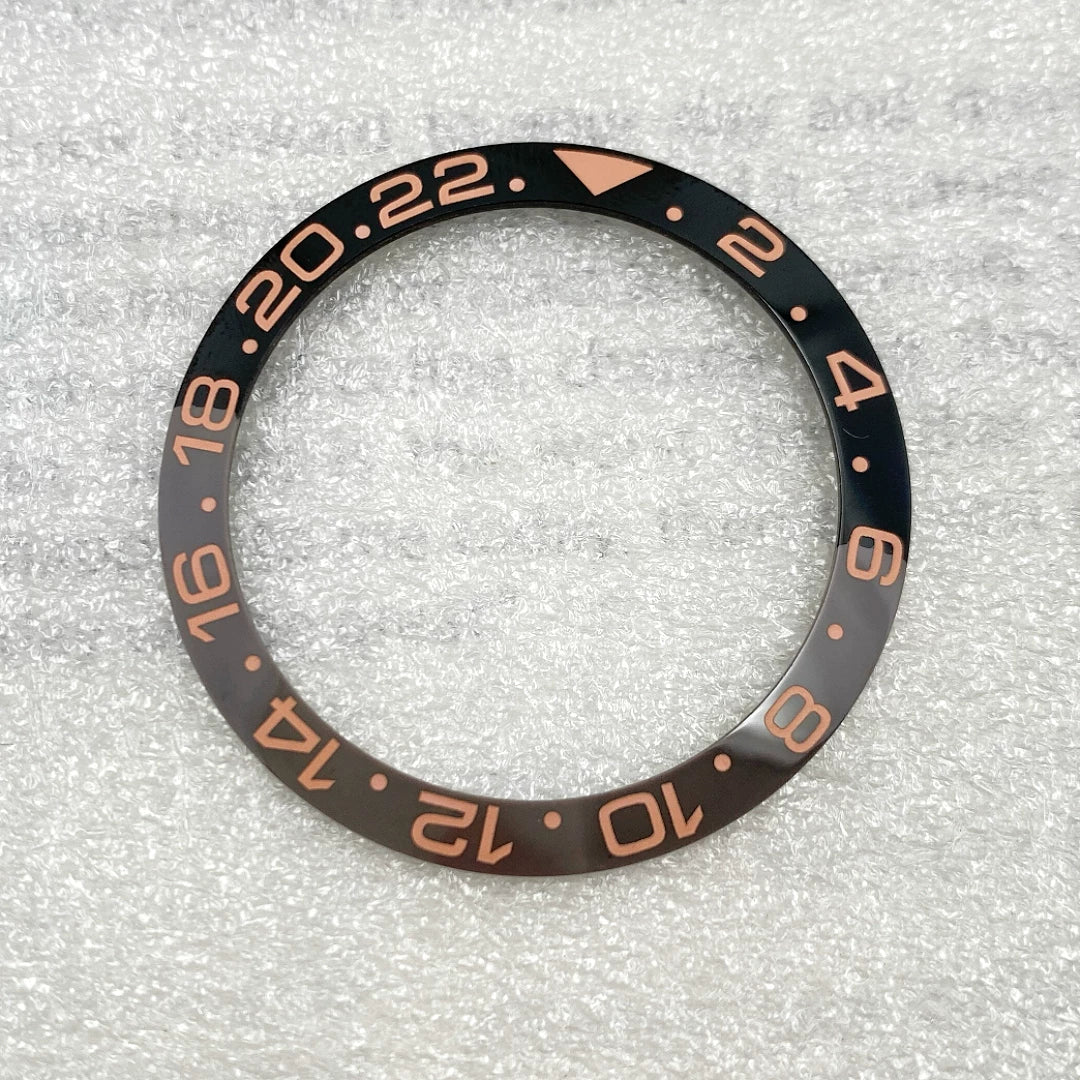 GMT Bezel Insert aluminum bezel 38mm x 30.6mm for GMT MASTER etc case pepsi