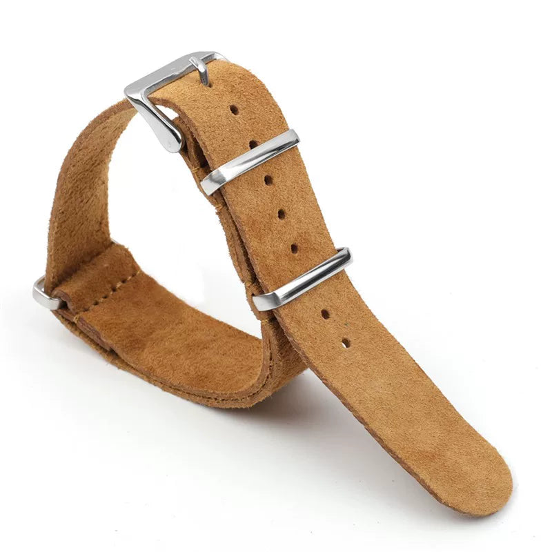 Vintage NATO suede leather strap men's and women's Band 18mm 20mm 22mm 24mm FXD