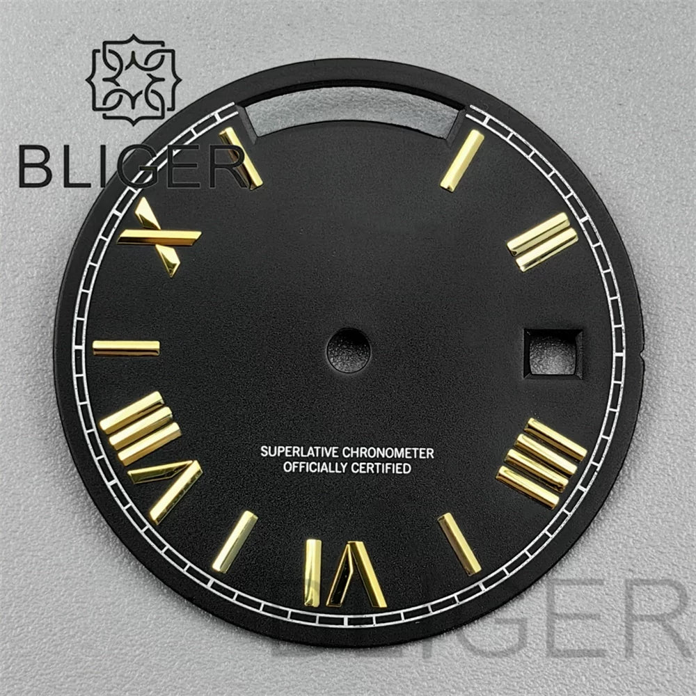 29MM Miyota 8285 Dial Roman numeral Sunburst dual calendar scale dial modified