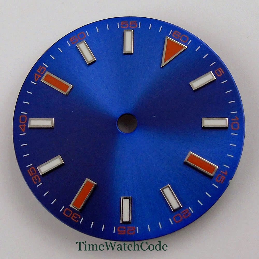 Sterile 29mm Watch Dial ETA2824 PT5000 NH35 Calendar Window Accessories Green Luminous 60 number