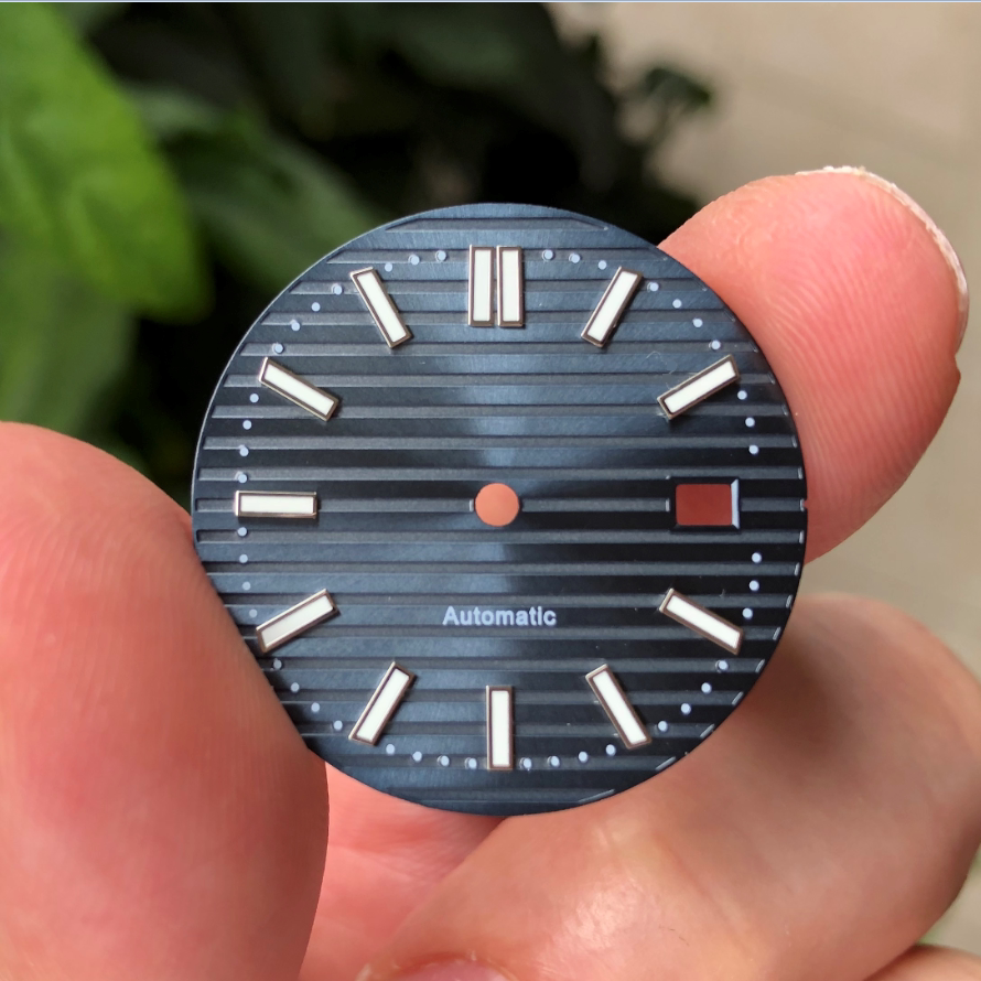 30.5MM Nautilus Dial For ETA2824 P5000 SW200 automatic movement Light blue Lume Brass