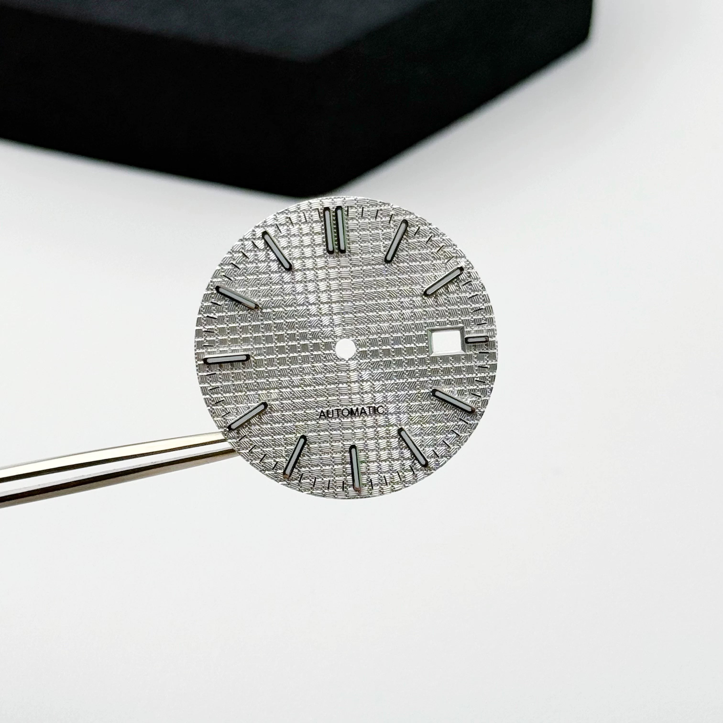 Sterile 31.8MM Waffle dial For nh35 movement green luminous Royal oak Prx watch accessories