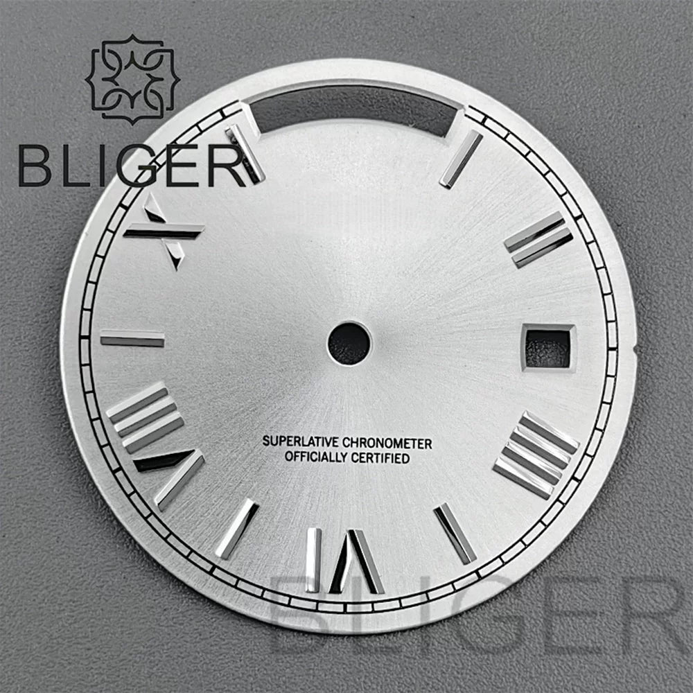 29MM Miyota 8285 Dial Roman numeral Sunburst dual calendar scale dial modified