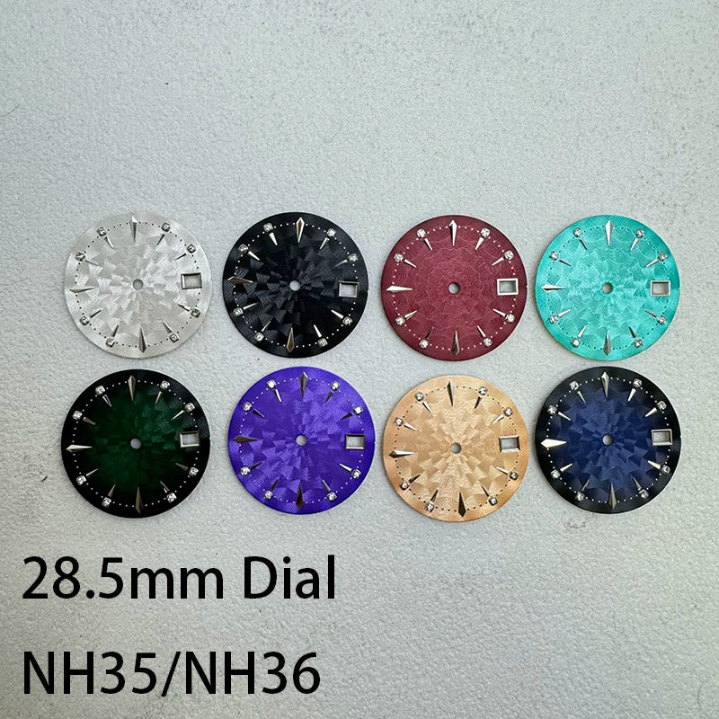 29mm NH35 no logo cocktail watch dial radiation sun pattern single calendar modified dial modified dial Texture