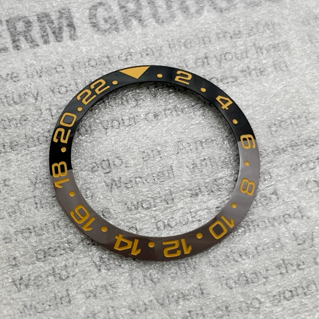 GMT Bezel Insert aluminum bezel 38mm x 30.6mm for GMT MASTER etc case pepsi