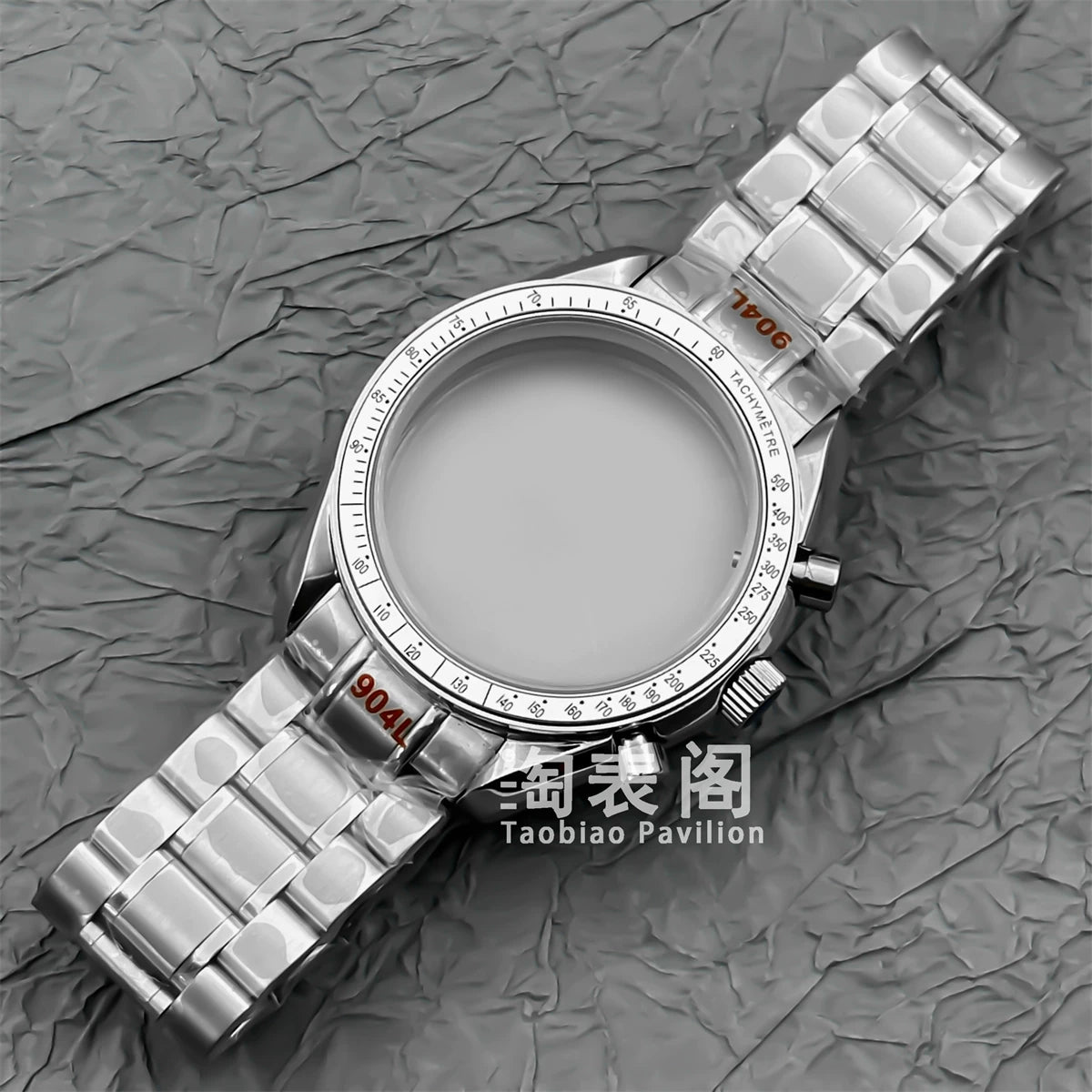 Mineral Crystal Speedmaster Watch Case 40mm Stainless Steel Polished VK63 Movement Domed 5ATM
