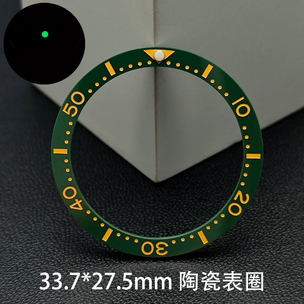 SKX13 Bezel incert Watch accessories 33.7 * 27.5MM high-quality flat-bottomed ceramic ring Digital scale ring Ceramic ring