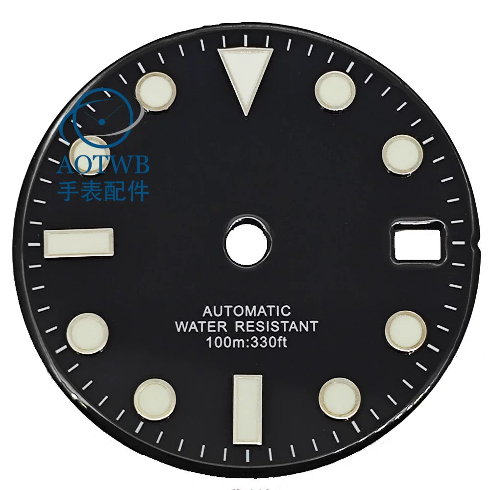 28.5MM Submariner Dial sunburst Blue luminous NH35 NH34 ETA2824 PT5000 Miyota8215 ST2130