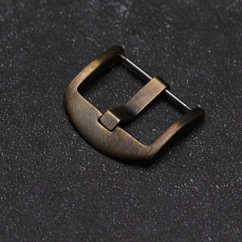 Solid Bronze Buckle Brass 18mm 20mm 22mm 24mm Vintage Oxidized Aged
